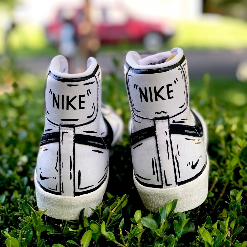 Custom Painted “Cartoon” Nike Blazers (High) - Picture 2 of 4